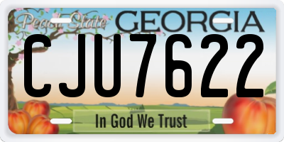 GA license plate CJU7622