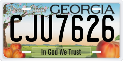 GA license plate CJU7626