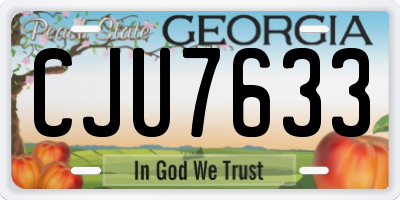 GA license plate CJU7633