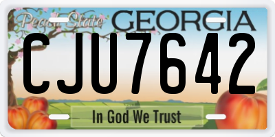 GA license plate CJU7642