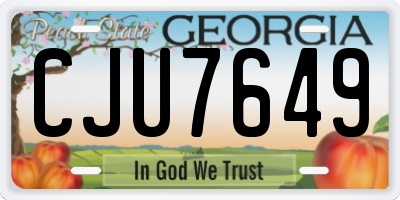 GA license plate CJU7649