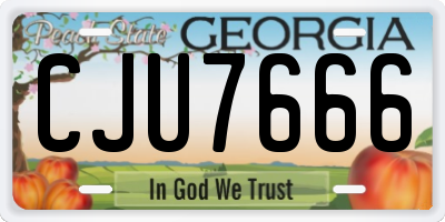 GA license plate CJU7666