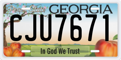 GA license plate CJU7671