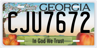 GA license plate CJU7672