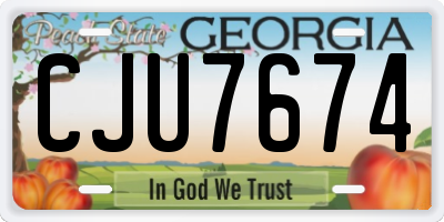 GA license plate CJU7674