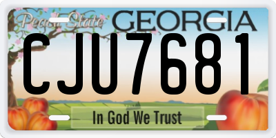 GA license plate CJU7681
