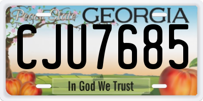GA license plate CJU7685