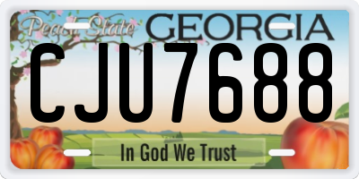 GA license plate CJU7688