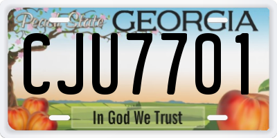 GA license plate CJU7701