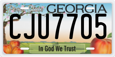 GA license plate CJU7705