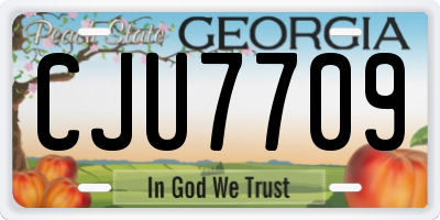 GA license plate CJU7709