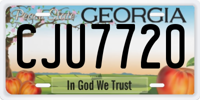 GA license plate CJU7720
