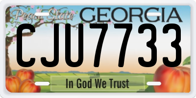 GA license plate CJU7733