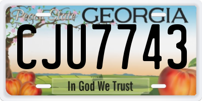 GA license plate CJU7743
