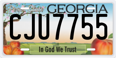 GA license plate CJU7755