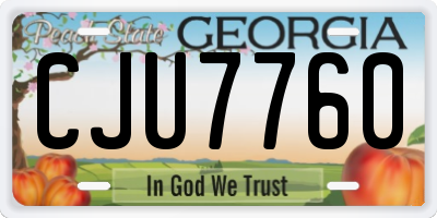 GA license plate CJU7760