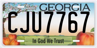GA license plate CJU7767
