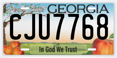 GA license plate CJU7768