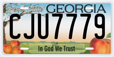 GA license plate CJU7779