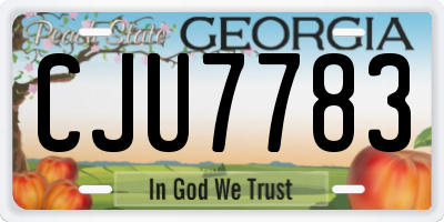 GA license plate CJU7783