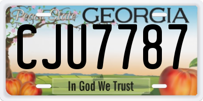GA license plate CJU7787