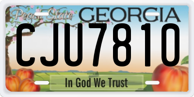 GA license plate CJU7810