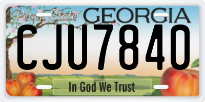 GA license plate CJU7840