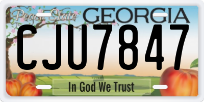 GA license plate CJU7847