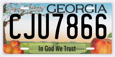 GA license plate CJU7866