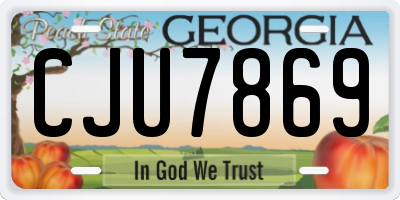 GA license plate CJU7869