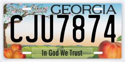 GA license plate CJU7874