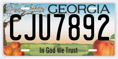 GA license plate CJU7892