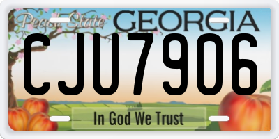 GA license plate CJU7906