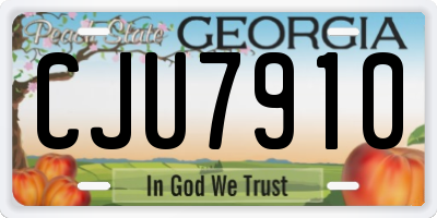 GA license plate CJU7910