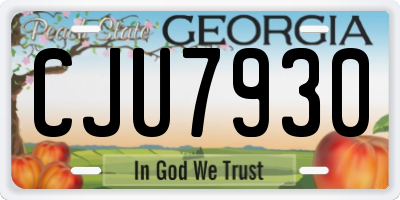 GA license plate CJU7930