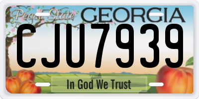 GA license plate CJU7939