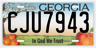 GA license plate CJU7943