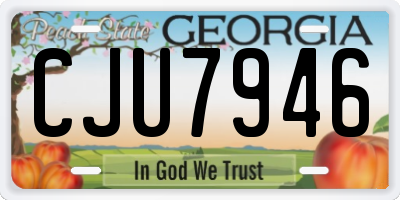 GA license plate CJU7946
