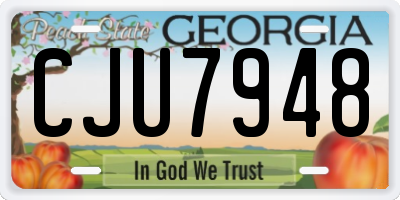 GA license plate CJU7948