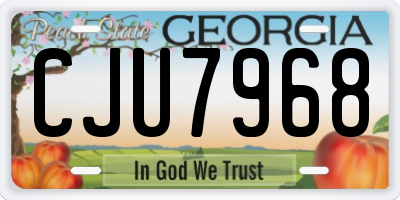 GA license plate CJU7968
