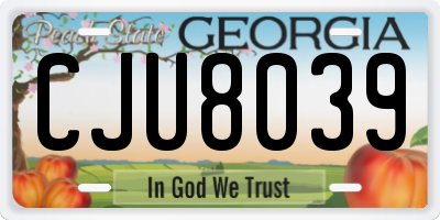 GA license plate CJU8039