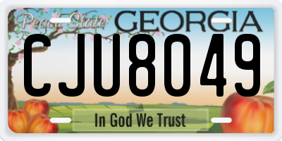 GA license plate CJU8049