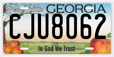 GA license plate CJU8062