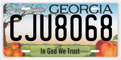 GA license plate CJU8068