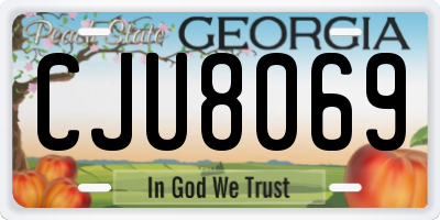 GA license plate CJU8069