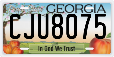 GA license plate CJU8075