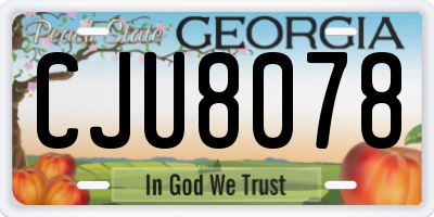 GA license plate CJU8078