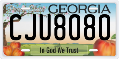 GA license plate CJU8080