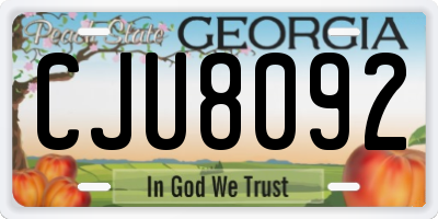 GA license plate CJU8092