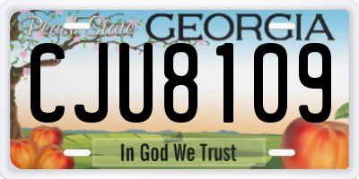 GA license plate CJU8109